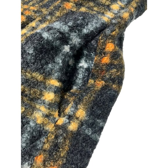 NWT Ava & Viv 2X Women’s Curly Fleece Plaid Jacket Black Gold Shirt Shacket - Picture 8 of 12